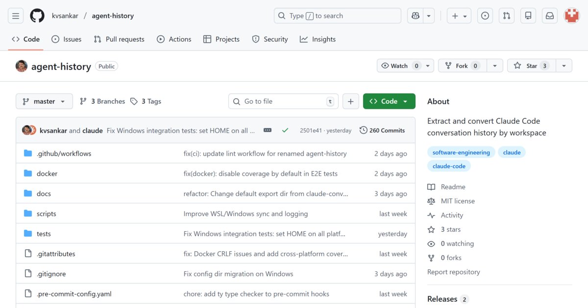 agent-history GitHub repository